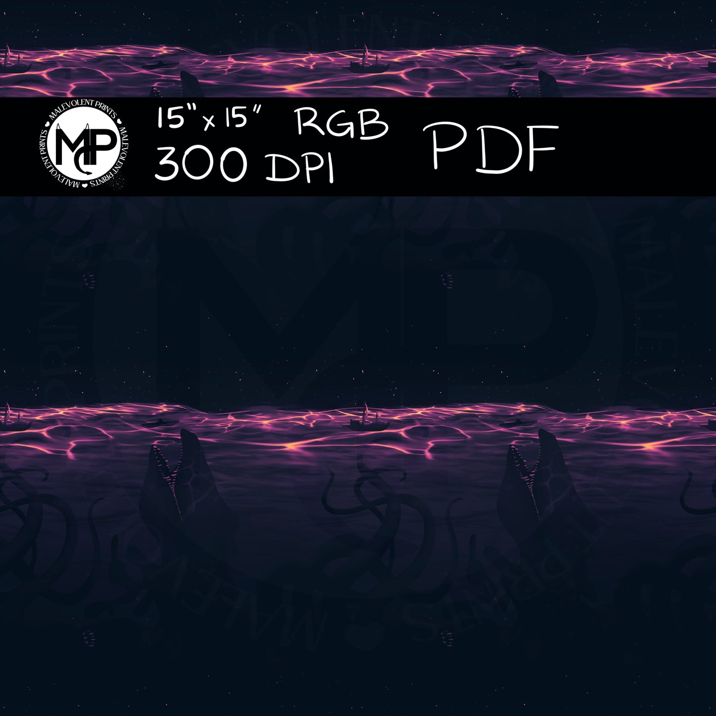 Seamless file example of deep water with pink waves
