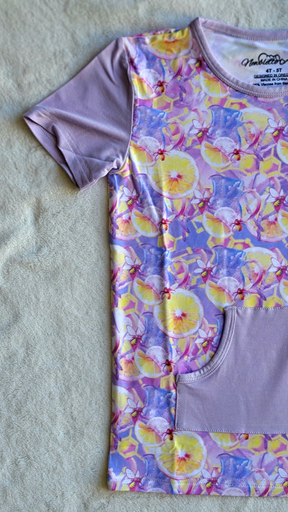 Lavender Tea Bee Bamboo Pocket Tee