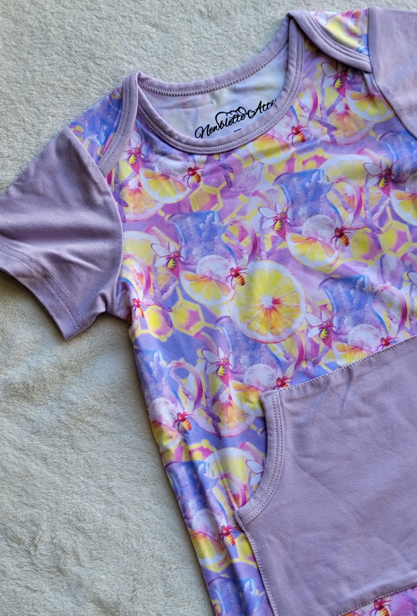 Lavender Tea Bee Bamboo Pocket Bodysuit