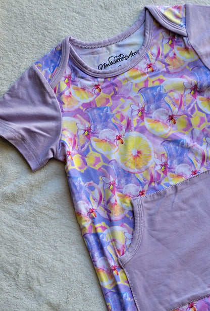 Lavender Tea Bee Bamboo Pocket Bodysuit